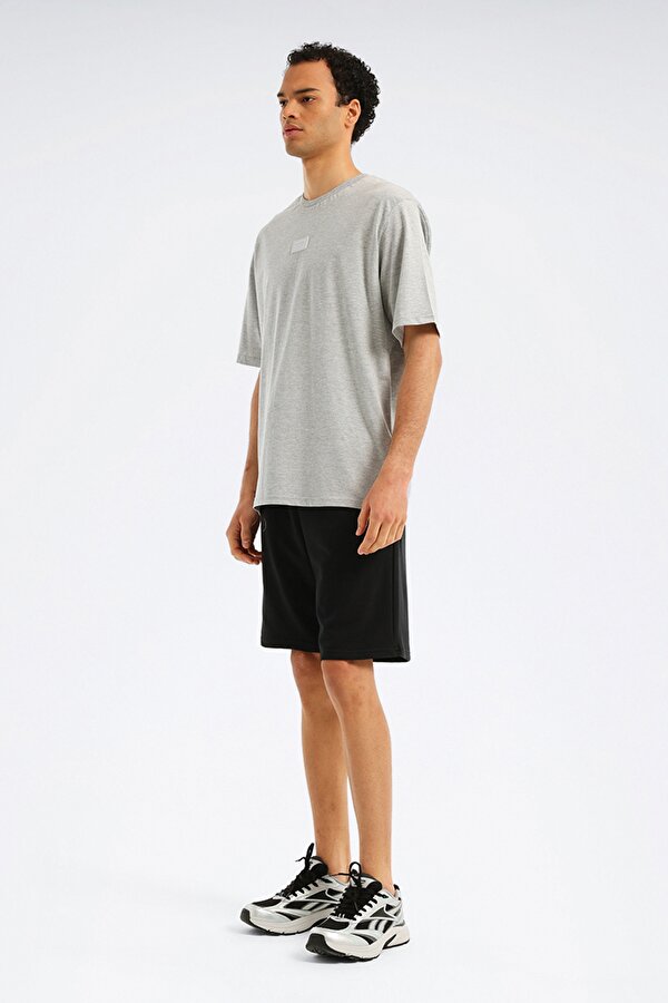 Reebok SILICONE BADGE T-SHIRT L GREY Man Sleeve T-Sh