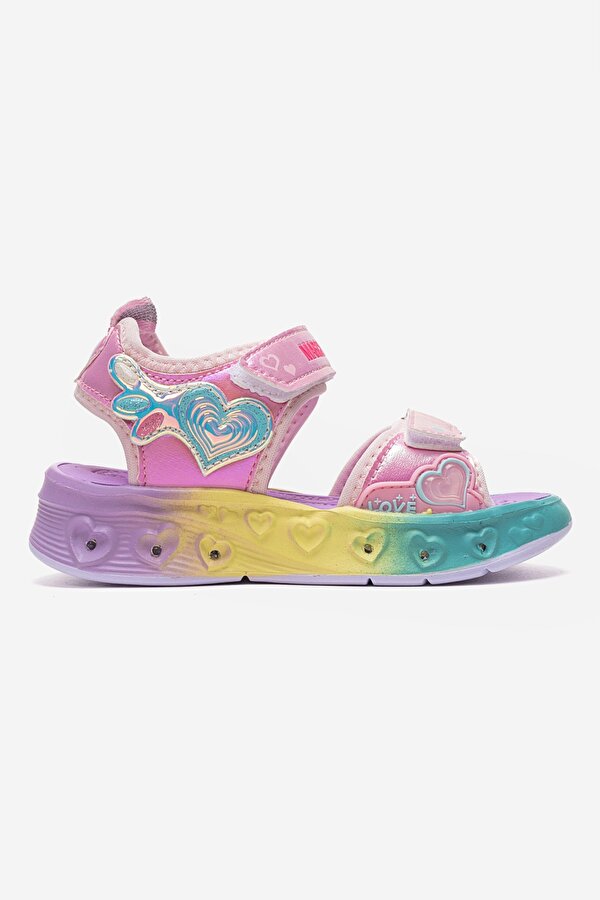 Marcokids Kız Çocuk Pembe Işıklı Spor Sandalet