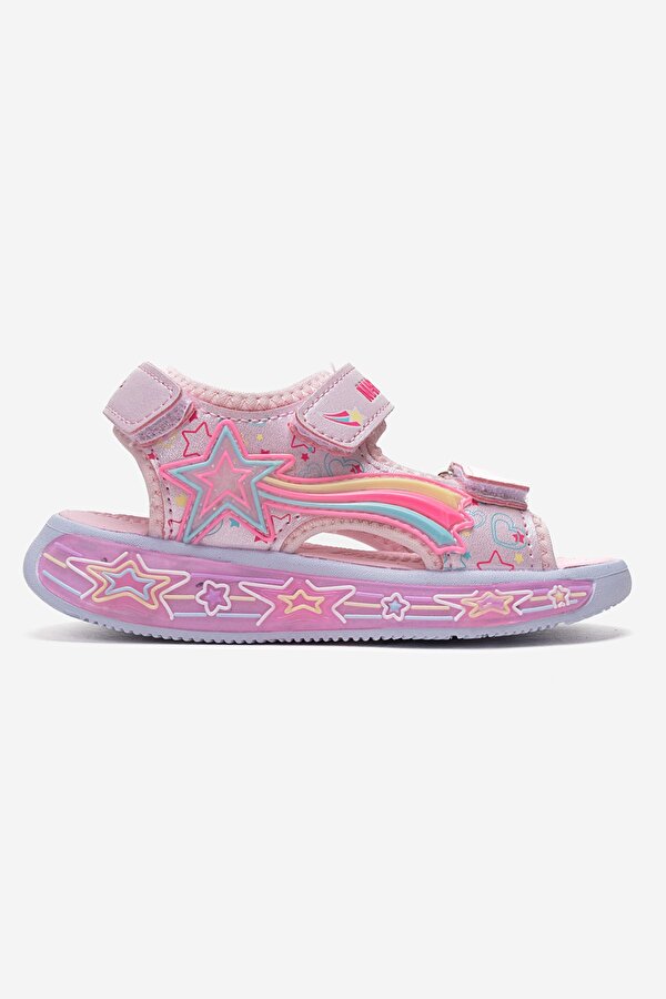 Marcokids Kız Çocuk Pembe Işıklı Spor Sandalet