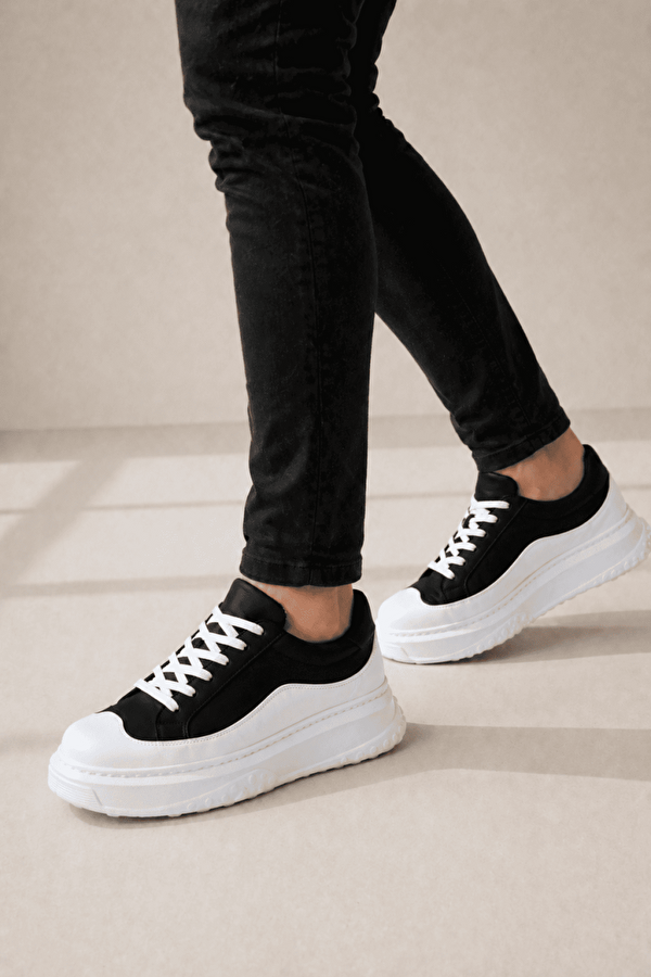 Siyah Bağcıklı Erkek Sneaker