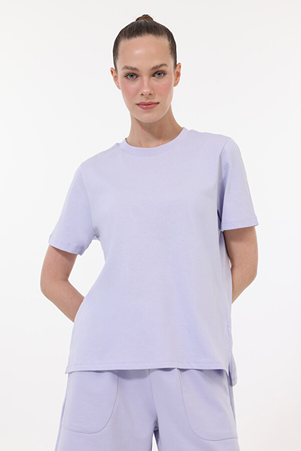 Kısa Kol T-Shirt Kadın Lila WB 11ASYA-T - 2. Ürüne %50 İndirim