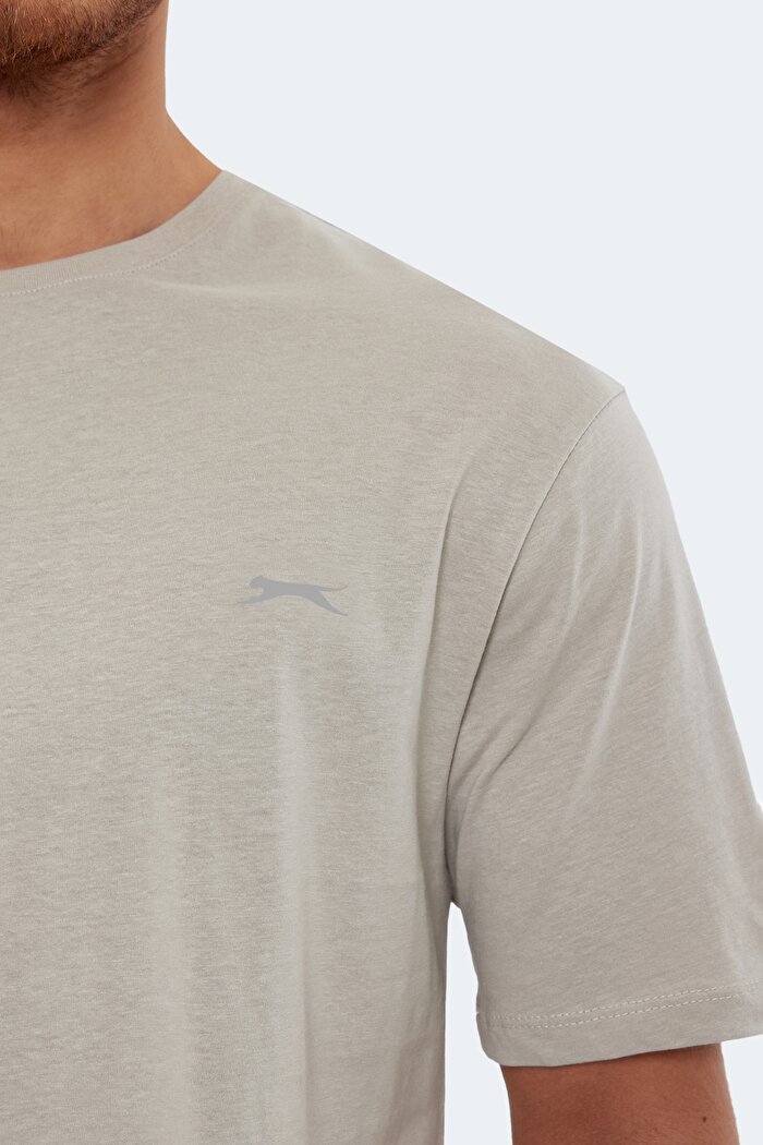 Slazenger KAISER IN Oversize Erkek Oversıze Taş Gri Tişört — 4