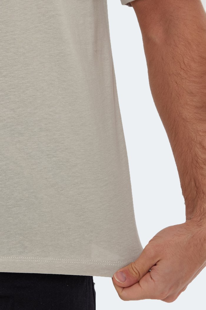 Slazenger KAISER IN Oversize Erkek Oversıze Taş Gri Tişört — 5