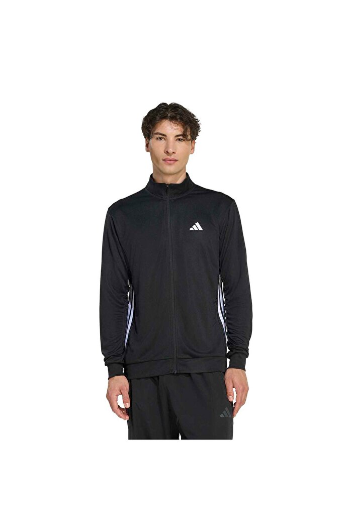 adidas Workout Essentials Allset 3 Stripes Erkek Siyah Dik Yaka Ceket